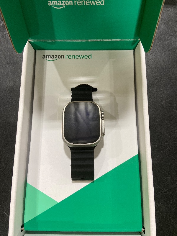 Photo 1 of Apple Watch Ultra [GPS + Cellular 49mm] Titanium Case with Midnight Ocean Band, One Size (Renewed Premium)