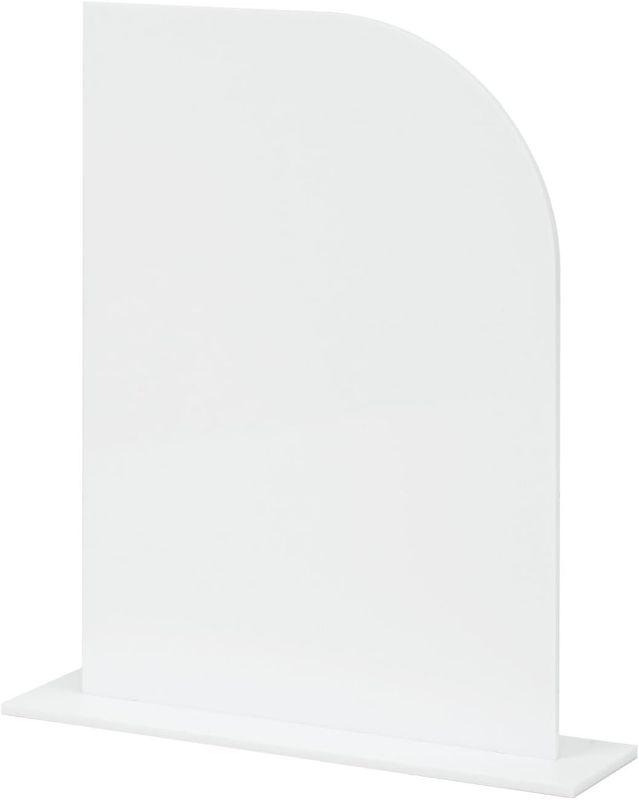 Photo 1 of JINMURY 10 Pack White Half Acrylic Arch Sign with Stand | 5x7 Inch Blank Half Arch Acrylic Sign with Base, DIY Wedding Table Numbers, Wedding Signage, Events& Parties