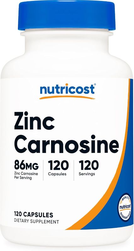 Photo 1 of Nutricost Zinc Carnosine 86mg, 120 Capsules - Non-GMO, Gluten Free, Zinc L-Carnosine Supplement