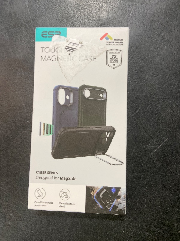 Photo 1 of ESR for iPhone 17 Pro Case with Stash Stand, 7X Military-Grade Drop Protection with Camera Control, Shock-Absorbing Phone Rugged Cover, Compatible with MagSafe Accessories, Cyber Series, Black
