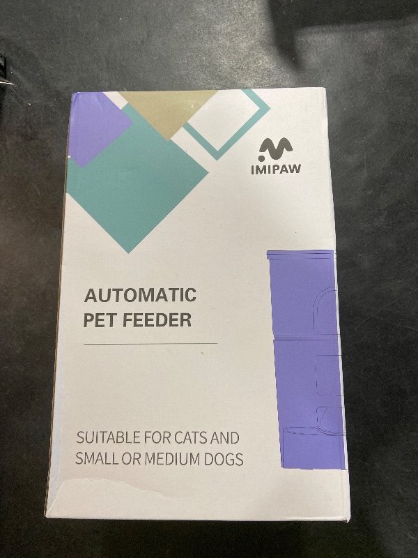 Photo 1 of IMIPAW Automatic Cat Feeders, 3L Timed Cat Dry Food Dispenser, Dual Power Supply, Programmable Portion Size, Auto Pet Feeder for Cats and Small Dogs