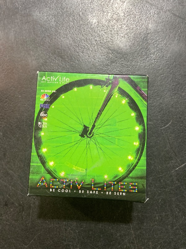Photo 1 of Activ Life LED Bike Wheel Lights with Batteries Included, Get 100% Brighter and Visible from All Angles for Ultimate Safety & Style (1 Tire Pack, Green)