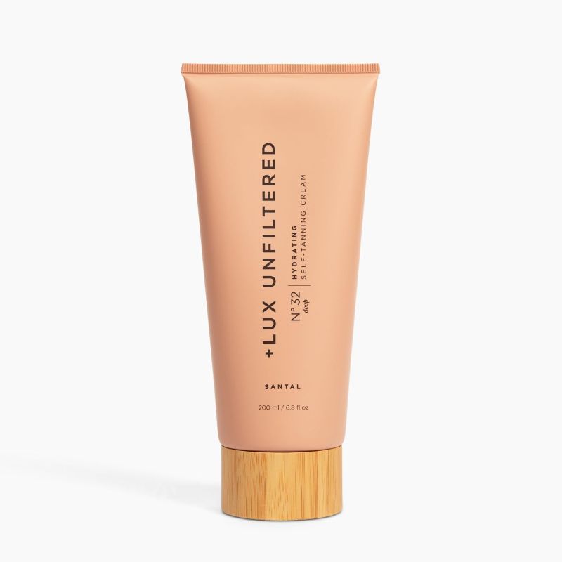 Photo 1 of + Lux Unfiltered N°32 Deep Gradual Self Tanner, Hydrating Self Tanning Lotion with Shea Butter & Squalane - Non-Sticky, No Transfer, Natural-Looking Tan - Vegan & Cruelty-Free Sunless Tanner - Santal