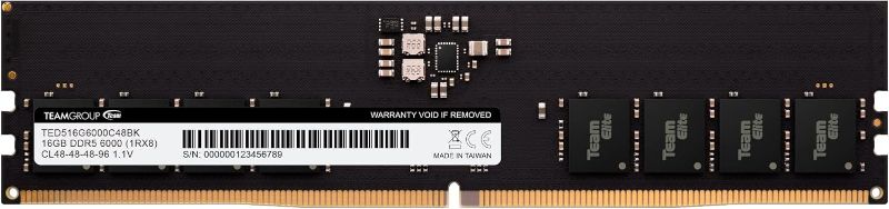 Photo 1 of TEAMGROUP Elite DDR5 16GB 6000Mhz PC5-48000 CL48 Non-ECC Unbuffered UDIMM 288 Pin PC Computer Desktop Memory Module Ram Supports Intel & AMD TED516G6000C4801