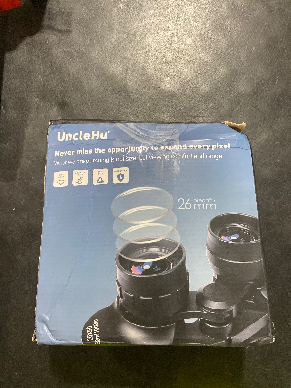 Photo 1 of UncleHu 20x50 High Power Binoculars for Adults with Low Light Night Vision, Full-Size Waterproof Binoculars for Bird Watching Hunting Travel Football Games Stargazing with Carrying Case and Strap