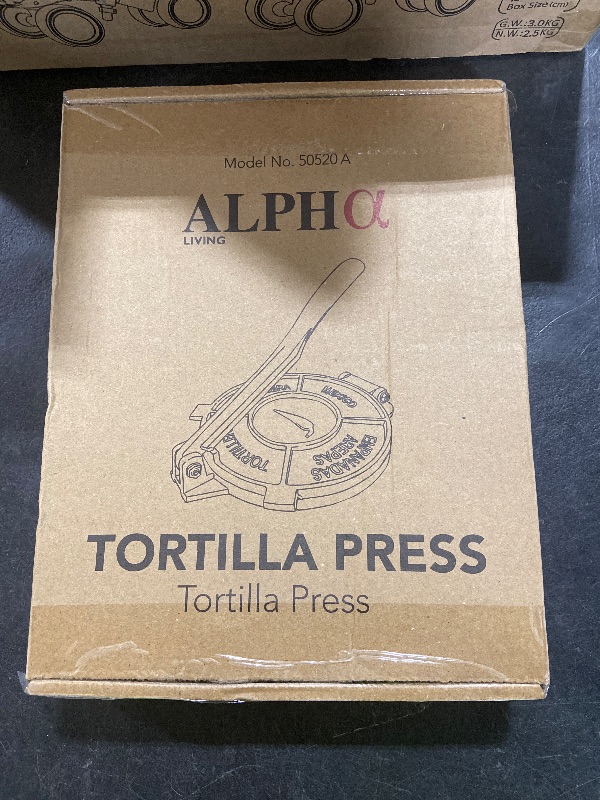 Photo 1 of Alpha Living Tortilla Press – 8 Inch Cast Iron Quesadilla Maker – Heavy Duty Empanada Maker Press – Cast Iron Tortilla Maker for Kitchen, Home Use