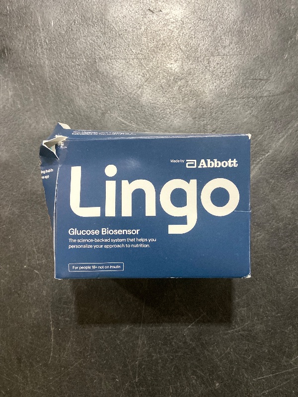 Photo 1 of Lingo Continuous Glucose Monitor (CGM) & App. Made by Abbott. Know the impact of what you eat. 1 Lingo biosensor lasts up to 14 Days*. Designed for iPhone 11 device or Later. US Only.