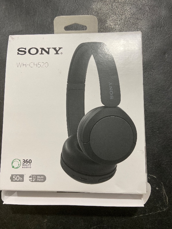 Photo 1 of Sony WH-CH520 Wireless Headphones Bluetooth On-Ear Headset with Microphone and up to 50 Hours Battery Life with Quick Charging, Black