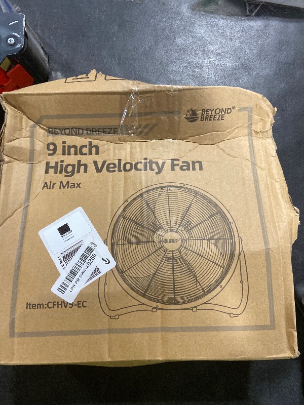 Photo 1 of BEYOND BREEZE Floor Fan 9 Inch, 3-Speed Portable Metal Fan with Adjustable Tilt, Quiet Small Cradle Floor Fan for Home, Office, Bedroom