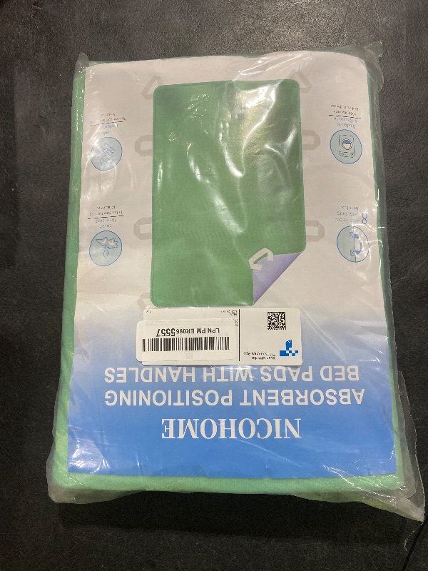 Photo 1 of NicoHome Incontinence Bed Pad Washable Waterproof, Underpad 8-Handle Positioning Reusable Pad for Elderly Assistance, Bedridden, Disabled, Caregiver & Pets, 34" x 52"