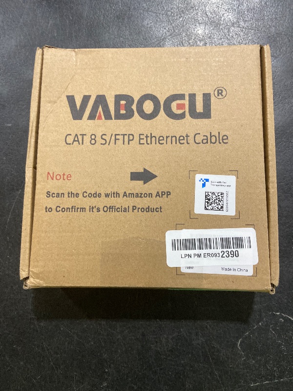 Photo 1 of Vabogu Cat 8 Ethernet Cable, 60ft Heavy Duty High Speed Internet Network Cable, 26AWG, 2000MHz 40Gbps with Gold Plated RJ45 Connectors, Shielded for Indoor & Outdoor Use