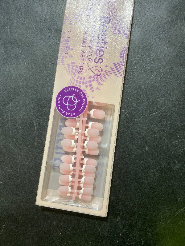 Photo 1 of Beetles French Tip Press On Nails: 150 Pcs Pink Short Square Press On Nails 4 in 1 Nail Tips, Pre-Applied Primer & Base Coat, No File Need DIY Manicure for Fall Nails Extension Gifts for Women