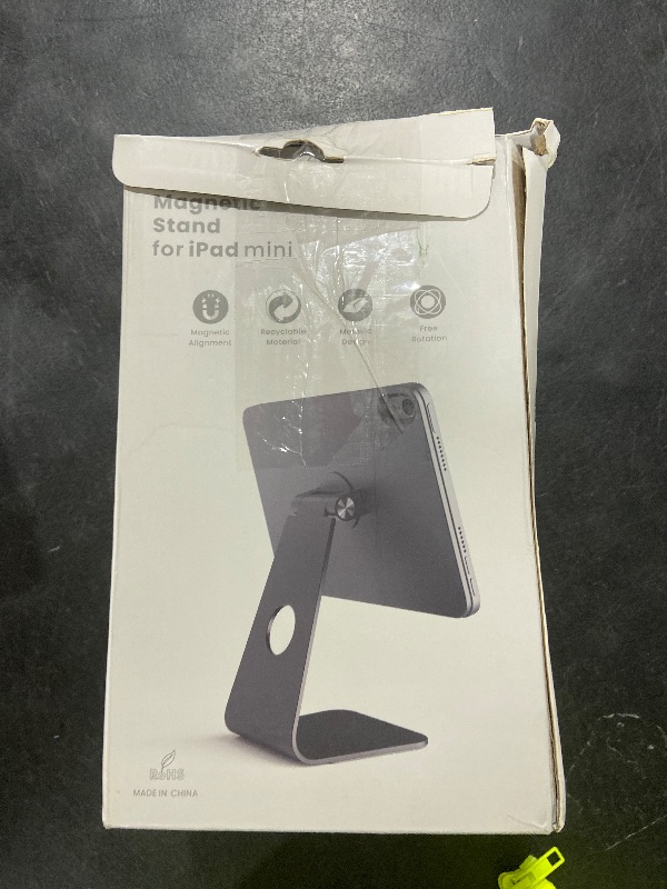 Photo 1 of LULULOOK Magnetic Stand for iPad Mini 6 (8.3 inch, 2021), Adjustable Desk Tablet Holder, Aluminum Rotatable Floating Stand for Apple iPad Mini 6 Drawing, Viewing (Gray)