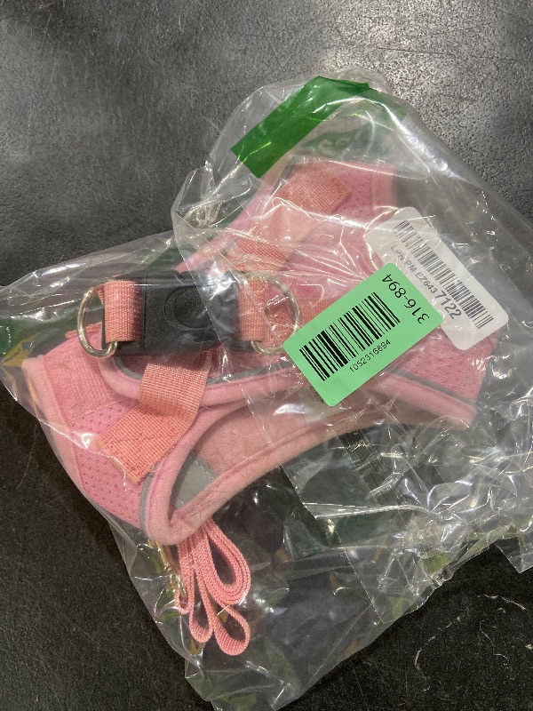 Photo 1 of PWOD Dog Harness with Leash Set, No-Pull Step-in Reflective Pet Harness with 1 Leash Clips, Adjustable Soft Padded Easy Walk Dog Vest for Small Medium Large Dogs, Cats(Light Pink, Large)