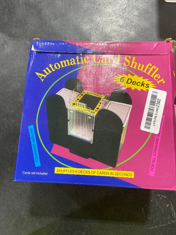 Photo 1 of Lineba Automatic Card Shuffler 6 Deck Heavy Duty Electric Card Shuffler, USB/Battery-Operated Casino Playing Card Shuffler for Card Games
