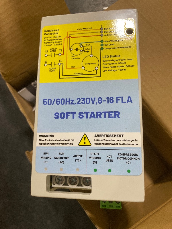 Photo 1 of AC Soft Starter for 1.75-3.5 Ton Residential AC Units, 08A-16A, 230V, Easy Installation for HVAC Compressors, Overload and Voltage Fluctuation Protection