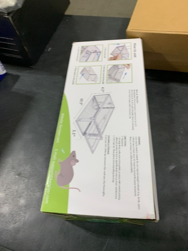 Photo 1 of Kensizer Humane Rat Trap, Chipmunk Rodent Trap That Work for Indoor and Outdoor Small Animal - Mouse Voles Hamsters Live Cage Catch and Release 1-Pack Small 10.5" L x 5.5" W x 4.5" H