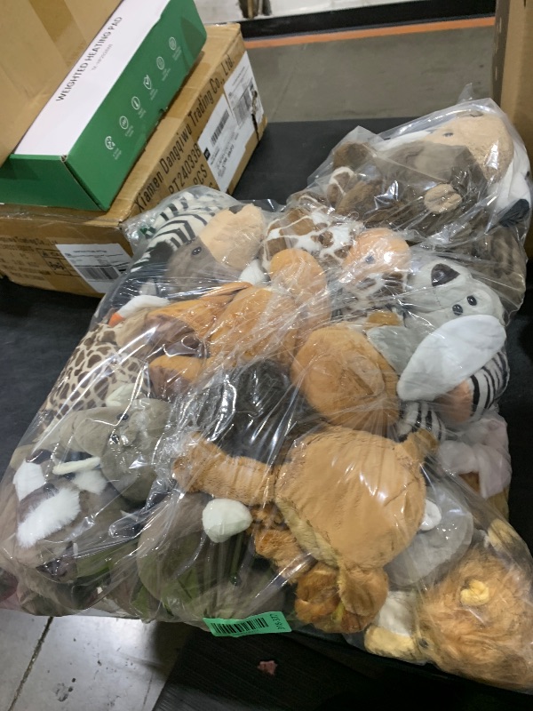 Photo 1 of Lenwen 24 Pcs Plush Safari Stuffed Animal Set 10 Inch Cute Plush Jungle Animal Toys Lion Elephant Tiger Giraffe Zebra Panda for Boys Girls Classroom Prize Awards Birthday Party Supplies