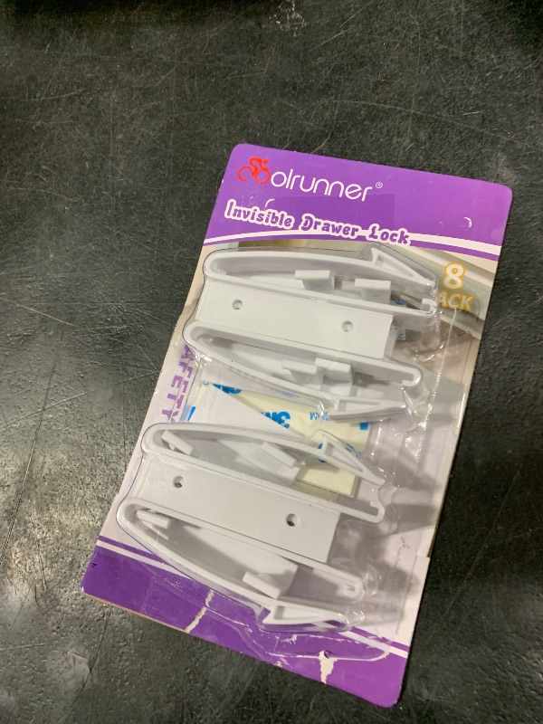 Photo 1 of Coolrunner Child Safety Drawer Locks, 8 Pack Safety Invisible Drawer Latches with Strong Adhesive for Baby Care,Only fit for Some Drawer, Please See Below Before Buying