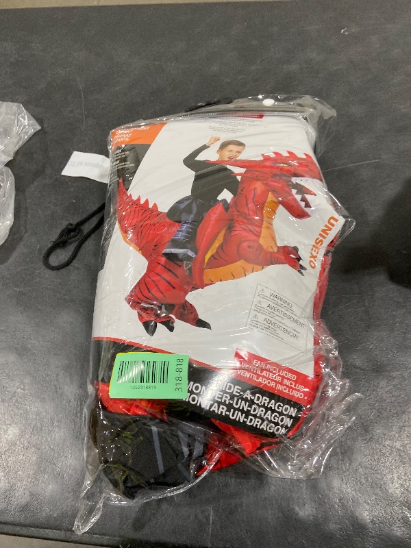 Photo 1 of Rubies Fun Inflatable Red Dragon Kids Ride-On Costume with Battery Powered Fan, One Size
