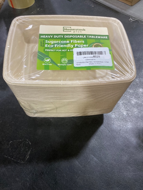 Photo 1 of Homestockplus 30 oz Rectangle Paper Bowls 50 Pack Compostable Disposable Bowls for Party, Heavy Duty Large Disposable Serving Bowls for Tacos, Salads, Burrito, Pasta, Snacks, and Baked Potatos
