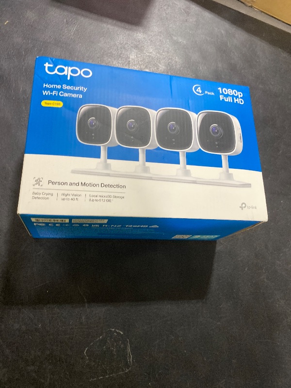Photo 1 of Tapo by TP-Link 1080P Indoor Security Camera for Baby Monitor, Pet Camera w/Motion Detection, 2-Way Audio Siren, Night Vision, Cloud & SD Card Storage, Works w/Alexa & Google Home, C100(4-Pack)