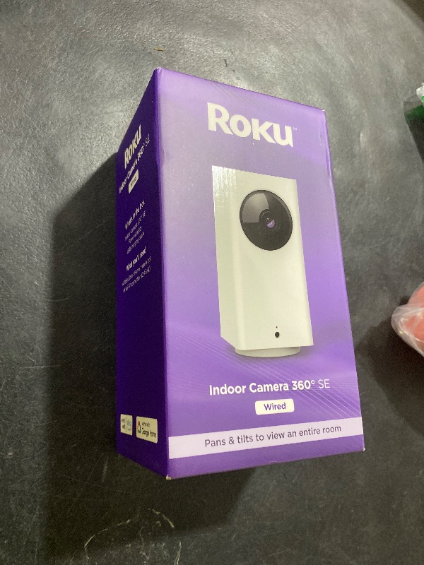 Photo 1 of Roku Indoor Camera 360° for Home Security - Security Camera with 1080p HD Color Night Vision, Works with Alexa & Google, Motion Detection & Tracking - Pan & Tilt - 90-Day Subscription Included