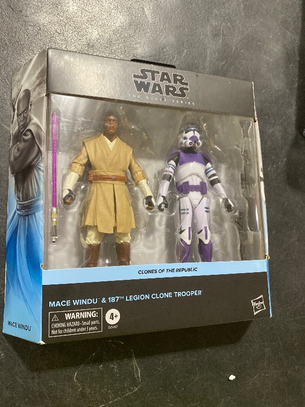 Photo 1 of STAR WARS The Black Series Mace Windu & 187th Legion Clone Trooper 6-Inch Scale Action Figure Set Clones of The Republic (G0212)
