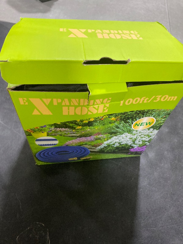 Photo 1 of 100 ft Expandable Garden Hose, 2025 New Ultra Lightweight & Flexible Water Hose with 10 Pattern Spray Nozzle, Leak-Proof Solid Brass Fittings, High-Density Outer Fabric & Durable Latex Core, No Kink
