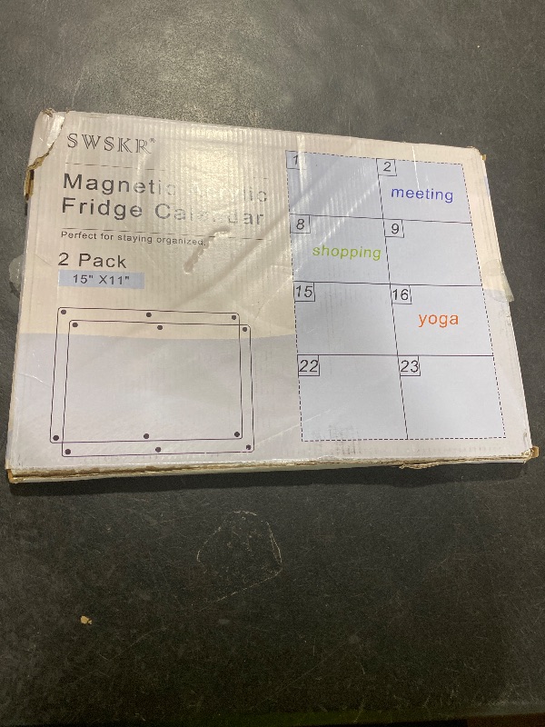 Photo 1 of Magnetic Acrylic Calendar for Fridge,2 Pack 11"x15" Clear Fridge Calendar Dry Erase Magnetic Planning Boards Set for Refrigerator with 8 Colorful Highlight Markers