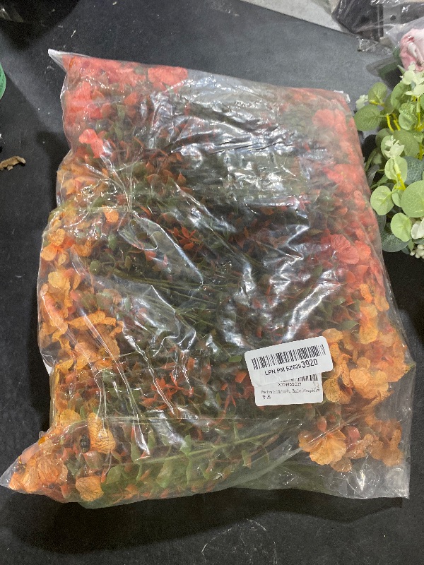 Photo 1 of HyeFlora Artificial Fall Flowers Faux Mums for Outdoor Indoor Garden Home Decoration, Faux Flower Daisy with Eucalyptus Leaves Fake Mums Plants Greenery Boxwood Porch Patio, 12 Bundles