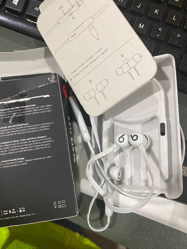 Photo 1 of Beats Flex Wireless Earbuds - Apple W1 Headphone Chip, Magnetic Earphones, Class 1 Bluetooth, 12 Hours of Listening Time, Built-in Microphone - Smoke Gray