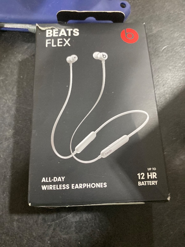 Photo 1 of Beats Flex Wireless Earbuds - Apple W1 Headphone Chip, Magnetic Earphones, Class 1 Bluetooth, 12 Hours of Listening Time, Built-in Microphone - Smoke Gray