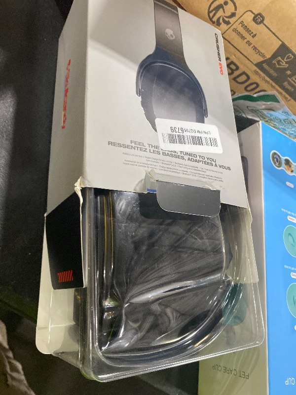 Photo 1 of Skullcandy Crusher Evo Wireless Bluetooth Headphones with Extra USB-C Charging Cable, Multi-Sensory Bass, Noise Isolating Over-Ear Fit, 40 Hours Battery, Microphone for iPhone Android - True Black