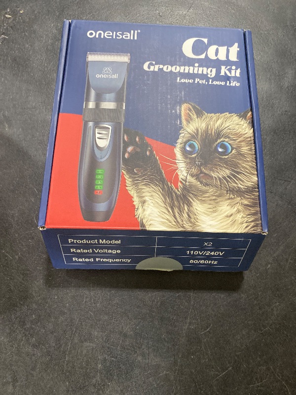 Photo 1 of oneisall Quiet Cat Clippers for Matted & Long Hair, 2-Speed Cordless Pet Shaver Grooming Kit for Cats, Small Dogs & Animals (Blue)