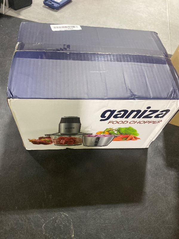 Photo 1 of GANIZA Food Processors, Electric Food Chopper with Meat Grinder & Vegetable Chopper - 2 Bowls (8 Cup+8 Cup) with Powerful 450W Copper Motor - Includes 2 Sets of Bi-Level Blades for Fruits/Meat/Nuts