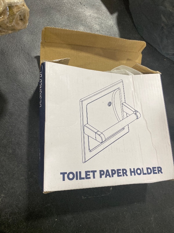 Photo 1 of WZKALY Polished Chrome Recessed Toilet Paper Holder, Bathroom Wall Mount Recessed Pivoting Toilet Tissue Roll Paper Holder Include Rear Mounting Bracket