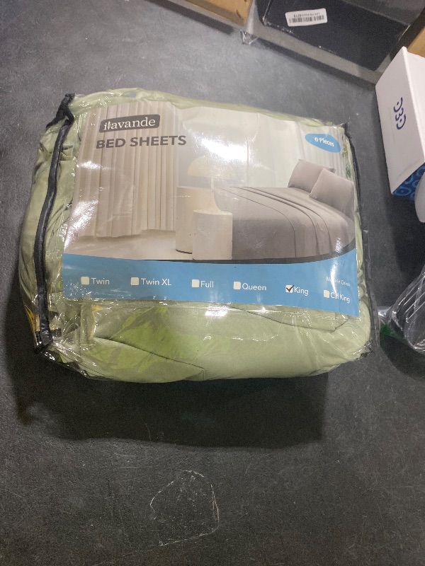 Photo 1 of ILAVANDE Sage King Size Sheets Set 6 Piece,Super Soft 1800 Series Microfiber Bed Sheets King Set-Wrinkle & Fade Resistant-14“ Deep Pockets Sheets for King Size Bed(King,Sage Green)