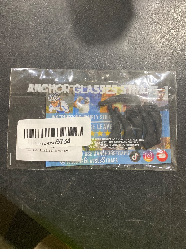 Photo 1 of Anchor Glasses Straps - 3 Pack - Sunglasses Retainer Anti-Slip Glasses Grip Ear Hook Eyeglasses Anti-Slip Temple Tip Glasses Holder (Black)