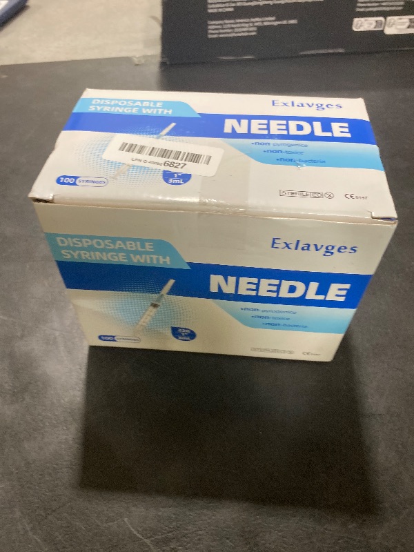 Photo 1 of 100 Pack Disposable 3ml/cc Lab Syringes with 23Ga 1 Inch Needle Luer Lock, Individually Sealed Packed
