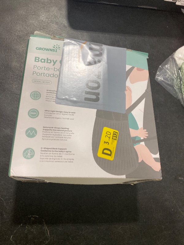 Photo 1 of Grownsy Baby Carrier Newborn to Toddler (7-44lbs), Ergonomic & Cozy Wraps with One-Click Buckle, Mesh & Head Support for Hands-Free Comfort, Almond Beige