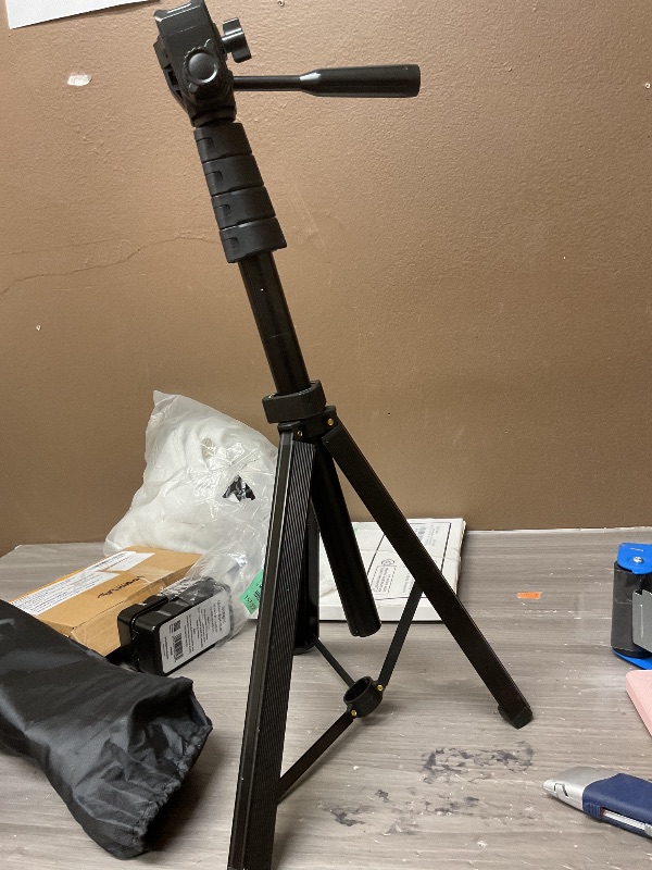 Photo 1 of 64” Phone&Tablet Tripod, Aureday Cell Phone Tripod for iPhone with Wireless Remote and Phone Holder, Extendable iPad Holder Stand for Video Recording/Makeup/Live Streaming