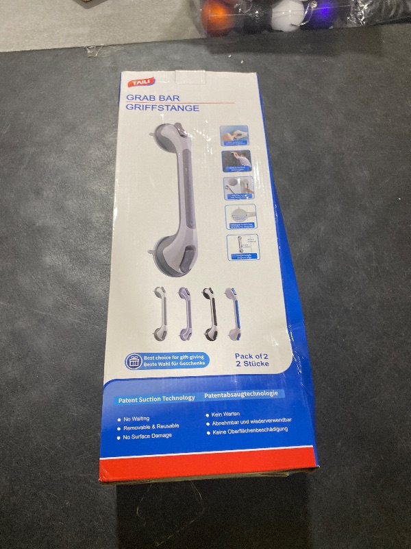 Photo 1 of TAILI Grab Bars for Bathtubs and Showers 2 Pack Suction Grab Bar, Heavy Duty Shower Handle Removable Bath Handrails for Seniors and Elderly, Bathroom Safety Grip No Drilling Waterproof,Grey
