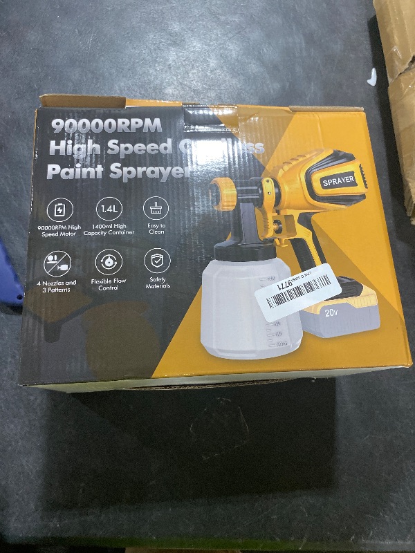 Photo 1 of Cordless Paint Sprayer for Dewalt 20V MAX Battery Electric Spray Paint Gun with High Capacity Container Easy to Clean for House Painting Yellow(Not Include Battery)