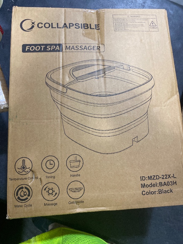 Photo 1 of Collapsible Foot Spa with Heat and Remote, Heated Foot Bath Massager with Timer, and 24 Motorized Shiatsu Massage Balls, Foot Soaking Tub Supports Hot/Cold Water Soaking
