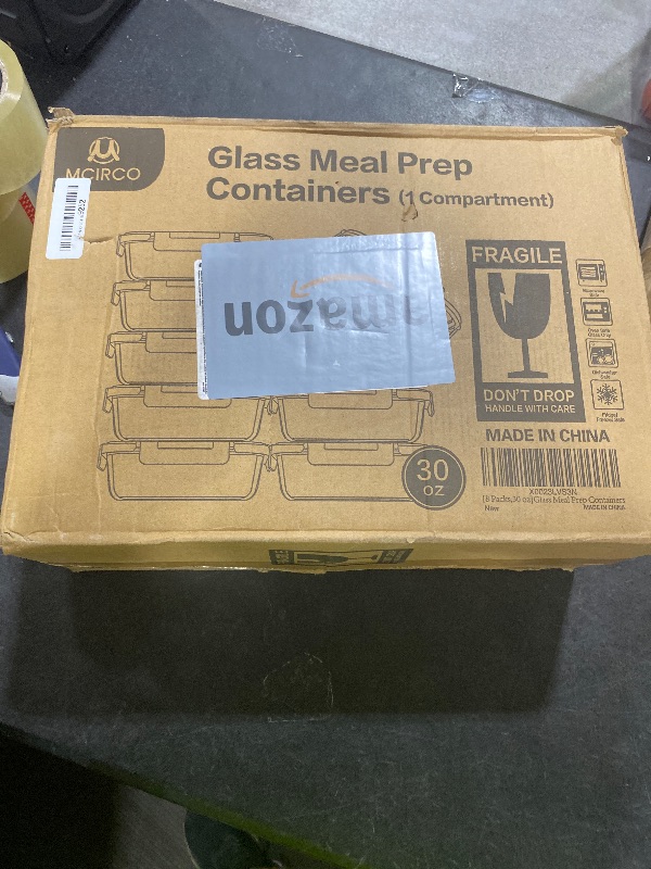 Photo 1 of [8-Pack,30 oz]Glass Meal Prep Containers,Glass Food Storage Containers,Airtight Glass lunch Containers with Lids - Microwave, Oven, Freezer and Dishwasher