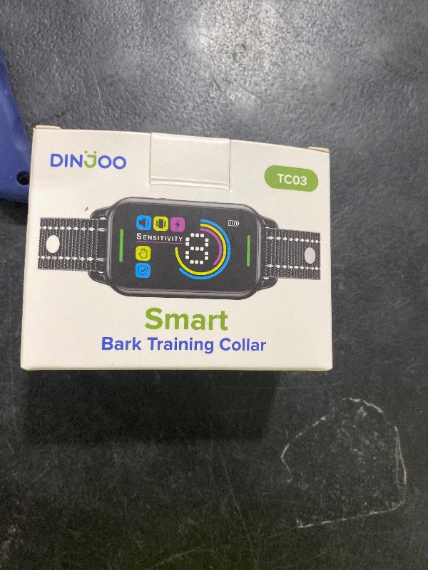 Photo 1 of Dog Bark Collar, DINJOO Bark Collar for Large Medium Small Dogs,Smart Barking Collar,Rechargeable Anti Barking Training Collar with 8 Adjustable Sensitivity,Bark Shock Collar with Beep