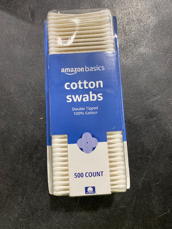 Photo 1 of Amazon Basics Cotton Swabs for Personal Hygiene and Baby Care, 500 Count, 1 Pack
