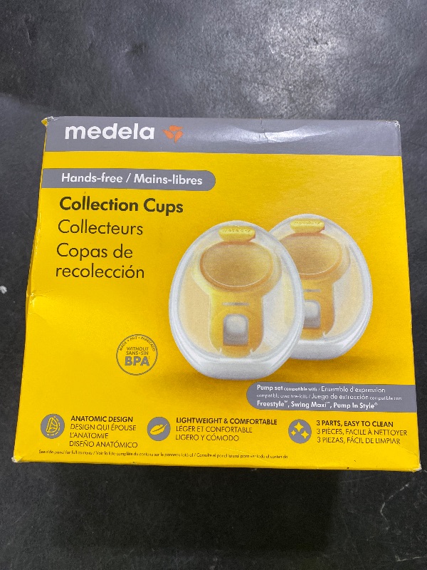 Photo 1 of Medela Hands-Free Collection Cups, Compatible with Freestyle Flex, Pump in Style with MaxFlow, and Swing Maxi Electric Breast Pumps, 1 Set of 2 Cups