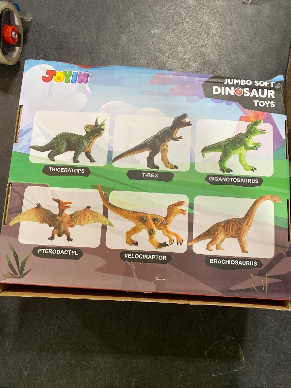Photo 1 of JOYIN Big Dinosaur Toys for Toddlers, 6 Piece Large Soft Dinosaur Figures with an Educational Book, Jumbo Realistic Toys for Boys and Girls Gift, Kids Ages 1 2 3 4 5